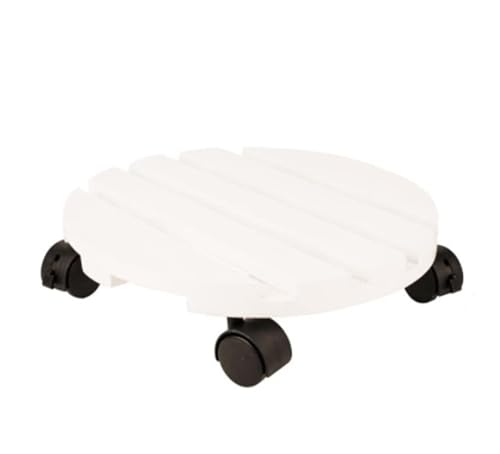 Plant Caddy mit Rädern Pflanzenwagen Mit Roll-Blumentopf-Tablett, Geeignet for Den Innen- Und Außenbereich Blumenroller(White) von GAOJUNAN