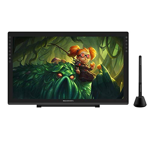 GAOMON PD2200 Grafiktablett mit Display 22 Zoll 92% NTSC Full HD Monitor und mit Standfuß, batterielosem Stift mit Neigungserkennung, kompatibel mit Windows & Mac von GAOMON