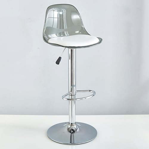 GAORUTO Barhocker-Set, drehbare Theken-Barhocker mit Rückenlehne, Verstellbarer transparenter Barhocker, Moderne armlose Frühstücksbarstühle für die Küche Grey,Tall von GAORUTO