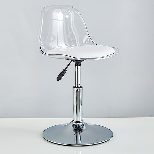 GAORUTO Barhocker-Set, drehbare Theken-Barhocker mit Rückenlehne, Verstellbarer transparenter Barhocker, Moderne armlose Frühstücksbarstühle für die Küche Transparent,Short von GAORUTO