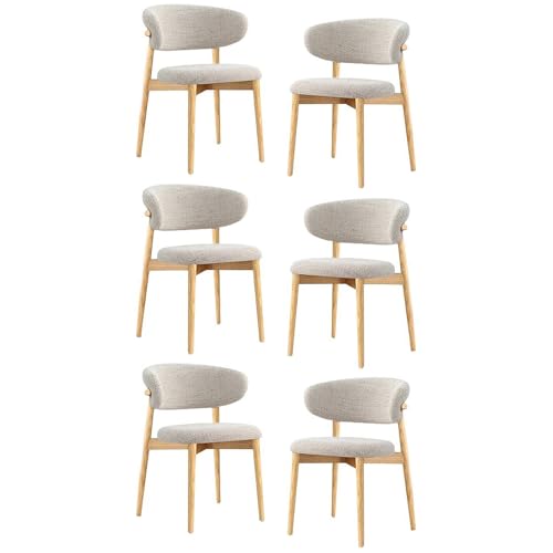 GAORUTO Esszimmerstühle, Küchenstühle, Moderne Holzstühle mit Rückenlehne, einzelner Freizeitstuhl für Wohnzimmer, Schlafzimmer, Restaurant C,6 Set von GAORUTO