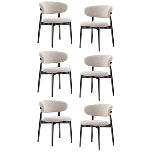 GAORUTO Esszimmerstühle, Küchenstühle, Moderne Holzstühle mit Rückenlehne, einzelner Freizeitstuhl für Wohnzimmer, Schlafzimmer, Restaurant D,6 Set von GAORUTO
