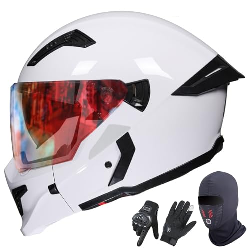 GAORUTO Integralhelme Für Motorradfahrer, ECE 22.06-Zugelassen, Modularer Offener Helm Mit Doppelvisier, Rollerhelm Für Erwachsene, Männer Und Frauen B-3,XXL (63-64cm) von GAORUTO