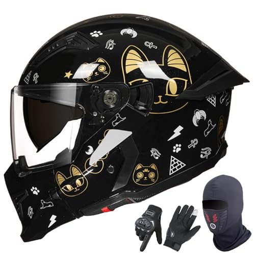 GAORUTO Integralhelme Für Motorradfahrer, ECE 22.06-Zugelassen, Modularer Offener Helm Mit Doppelvisier, Rollerhelm Für Erwachsene, Männer Und Frauen F-1,M (57-58cm) von GAORUTO