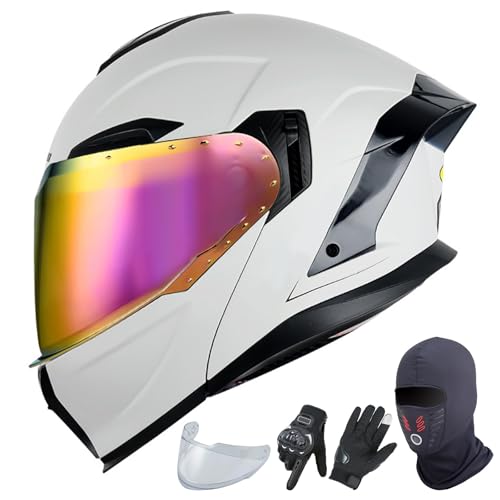 GAORUTO Klapphelm mit Doppelvisier, Integralhelm für Motorradfahrer mit klarem Visier, ECE 22.06-geprüft I,M (57-58cm) von GAORUTO