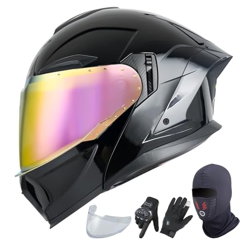 GAORUTO Klapphelm mit Doppelvisier, Integralhelm für Motorradfahrer mit klarem Visier, ECE 22.06-geprüft J,L (59-60cm) von GAORUTO