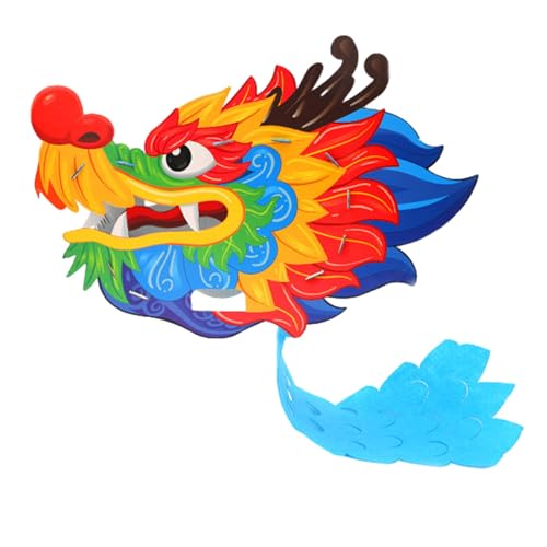 GAOSHA Papierdrachenkopf Chinesischer Drachentanz Kopf Papier Drache Spielzeug für Kinder Frühling Festival Weihnachten von GAOSHA