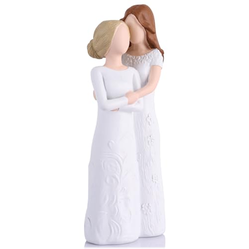 GAOSHENG Mutter-Geburtstagsgeschenke von der Tochter: einzigartiges Geschenk für Mütter zum Muttertag, Weihnachten, Mutter-der Braut, Mutter-Tochter-Figuren, Statue (weiß) von GAOSHENG