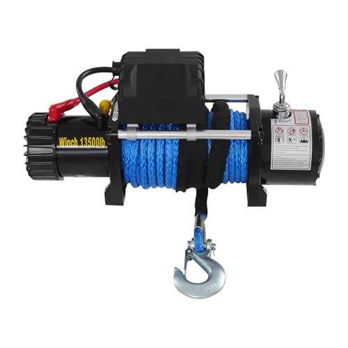 Elektrischer Winde 13500 Pfund Seilwinde Elektrisch mit Sperrfunktion,Seillänge 26m Motorwinde Seilzug Elektrowinde,Für ATV, UTV, SUV, Pickup, Geländefahrzeug von GAOUSD