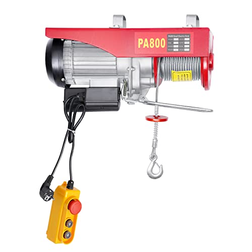 Seilwinde, elektrisch, 400 kg/800 kg, mit kabelgebundener Fernbedienung, Hubhöhe 10 m, für Werkstatt, Gebäude, Garage, Lager von GAOUSD