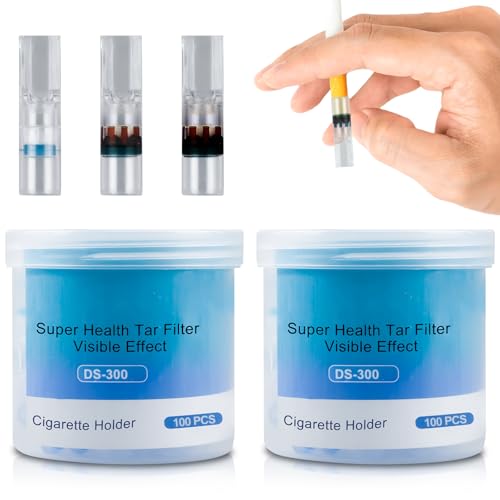 200 Zigarettenfilter, Zigarettenfilter Aufsatz, Erweiterter Filter die Teer und Chemikalien entfernen, Zigarettenfilter mit Dreifacher Mikroporöser Mehrfachfiltration, Blau von GAOUTO