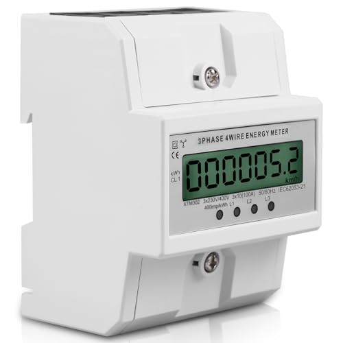 3 Phasen Stromzähler, 100A Drehstromzähler Geeicht Stromzähler mit LCD-Display, 50/60Hz Digitaler Stromzähler Drehstromzähler Hutschiene für DIN Hutschiene Zwischenzähler Strom(3-Phasen 4-Draht) 3 Phasen Stromzähler, 100A Drehstromzähler Geeicht Stromzähler mit LCD-Display, 50/60Hz Digitaler Stromzähler Drehstromzähler Hutschiene für DIN Hutschiene Zwischenzähler Strom(3-Phasen 4-Draht) von GAOUTO