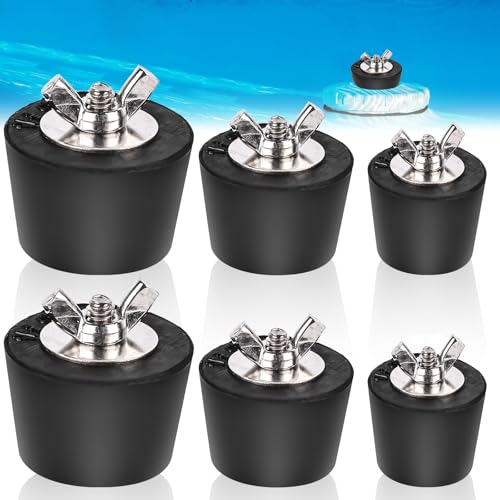 6 Stück Pool Winterstopfen, 32mm /38mm /51mm Pool Stopfen Winter, Pool Gummistopfen mit Edelstahlbolzen, Winterstopfen Pool für Intex Pool, Winter Pool Zubehör für Schwimmbecken Abflussrohrleitungen von GAOUTO