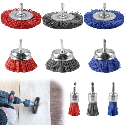 9 Stück Nylondraht-Topfbürste, 3 Größen Nylon-Bohrbürstenset, Nylon Bürste Schleifaufsatz zur Reinigen und Entfernung von Korrosion, Farbe und Rost, Nylonbürste mit 1/4 Zoll Sechskantschaft 9 Stück Nylondraht-Topfbürste, 3 Größen Nylon-Bohrbürstenset, Nylon Bürste Schleifaufsatz zur Reinigen und Entfernung von Korrosion, Farbe und Rost, Nylonbürste mit 1/4 Zoll Sechskantschaft von GAOUTO