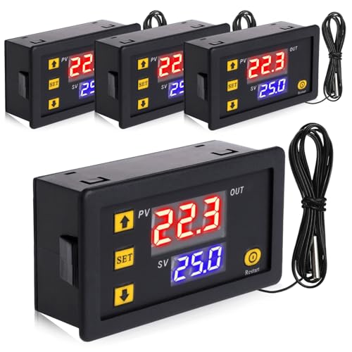 GAOUTO 4 Stück W3230 LCD Digital Thermostat: DC 12V 20A Digitales Thermostat, -50-120 Grad Temperaturregler Meter Regler Hohe Temperatur Alarm GAOUTO 4 Stück W3230 LCD Digital Thermostat: DC 12V 20A Digitales Thermostat, -50-120 Grad Temperaturregler Meter Regler Hohe Temperatur Alarm von GAOUTO