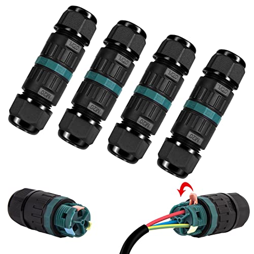 Kabelverbinder Wasserdicht IP68 - Kabelverbinder Wasserdicht 3-polig Erdkabel Verbindungsmuffe für Ø5-12 mm Kabeldurchmesser, 2 Wege Wasserdichte Abzweigdose IP68 für Garten, Outdoor, Boden von GAOUTO