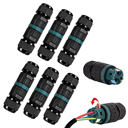 Kabelverbinder Wasserdicht IP68 - Kabelverbinder Wasserdicht 3-polig Erdkabel Verbindungsmuffe für Ø5-12 mm Kabeldurchmesser, 2 Wege Wasserdichte Abzweigdose IP68 für Garten, Outdoor, Boden von GAOUTO