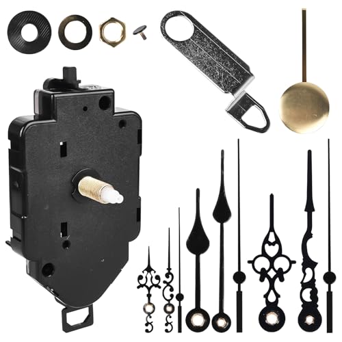 Pendeluhrwerk: Uhrwerk für Wanduhr, Lautlos Quarz Pendeluhr Werk mit 3 Uhrzeiger Sets Und Pendel, Ersatz Werk für Pendeluhr, DIY Reparaturteile Pendel Uhrwerk (23mm Welle) von GAOUTO