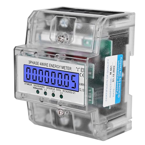 Stromzähler Hutschiene - Drehstromzähler Geeicht Stromzähler mit LCD-Display, 230v 400V 5-100A Digitaler Stromzähler 3-Phasen 4-Draht für DIN Hutschiene Zwischenzähler Strom Geeicht Stromzähler Hutschiene - Drehstromzähler Geeicht Stromzähler mit LCD-Display, 230v 400V 5-100A Digitaler Stromzähler 3-Phasen 4-Draht für DIN Hutschiene Zwischenzähler Strom Geeicht von GAOUTO