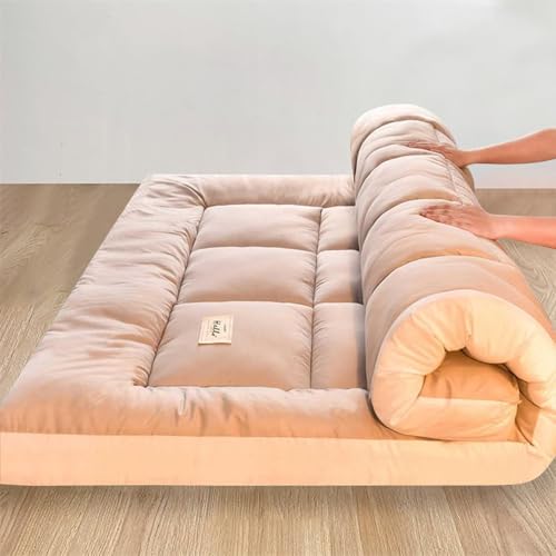 GAOXIAO Japanische Futon-Matratzenauflage, Bodenmatratze Faltmatratze Schlafmatt, Atmungsaktive Rollmatratze Faltbare Tragbar Tatami Gesteppte Bett Matratze Gästematratze Klappbett A 90 x 200 cm von GAOXIAO