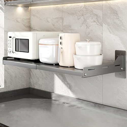 GAOXIAO Mikrowellenhalterung Wand, Support Micro Onde Extensible, Support Mural Micro Onde Pliable, Mikrowellen Halter Wandhalterung für Mikrowellenherd Backofenhalterung Gray 38/61 x 34 x 15.7cm GAOXIAO Mikrowellenhalterung Wand, Support Micro Onde Extensible, Support Mural Micro Onde Pliable, Mikrowellen Halter Wandhalterung für Mikrowellenherd Backofenhalterung Gray 38/61 x 34 x 15.7cm von GAOXIAO