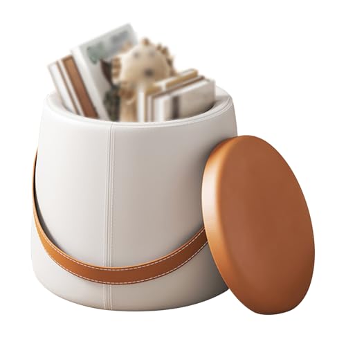 GAOXIAO Sitzhocker mit Stauraum Sitzwürfel Schminktisch Stuhl, Hocker Ottoman Sitzpouf Leder mit Weich Gepolsterter Auflage Sitztruhe, Fußhocker Polsterhocker mit Abnehmbarer Bezug C 32 x 32 x 28 cm von GAOXIAO