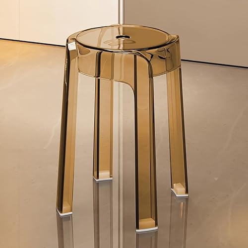 GAOXIAO Stapelbarer Barhocker aus Transparentem Acryl, Rückenfrei, Thekenhöhe Hocker Barstuhl Moderner für Vielseitige ESS und Wohnräume Im Innen- und Außenbereich(Size:3pc,Color:B) von GAOXIAO
