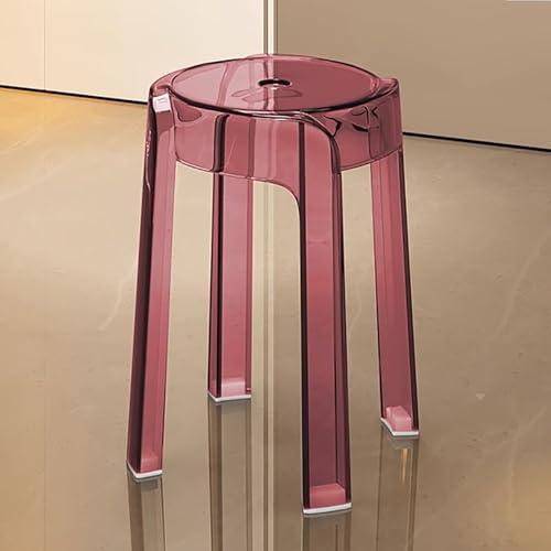 GAOXIAO Stapelbarer Barhocker aus Transparentem Acryl, Rückenfrei, Thekenhöhe Hocker Barstuhl Moderner für Vielseitige ESS und Wohnräume Im Innen- und Außenbereich(Size:4pc,Color:E) von GAOXIAO