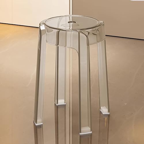 GAOXIAO Stapelbarer Barhocker aus Transparentem Acryl, Rückenfrei, Thekenhöhe Hocker Barstuhl Moderner für Vielseitige ESS und Wohnräume Im Innen- und Außenbereich(Size:4pc,Color:F) von GAOXIAO