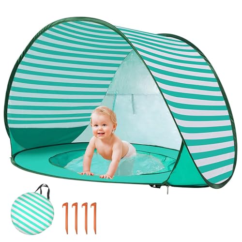 GAOXIAO Strandzelt Sonnenschutz Baby, Strandmuschel mit UV Schutz 50+ für Kinder Baby Babys Kleinkinder Strandzelt Pop-Up Windschutz Strand Zelt mit Tragetasuche und Heringe Blue GAOXIAO Strandzelt Sonnenschutz Baby, Strandmuschel mit UV Schutz 50+ für Kinder Baby Babys Kleinkinder Strandzelt Pop-Up Windschutz Strand Zelt mit Tragetasuche und Heringe Blue von GAOXIAO