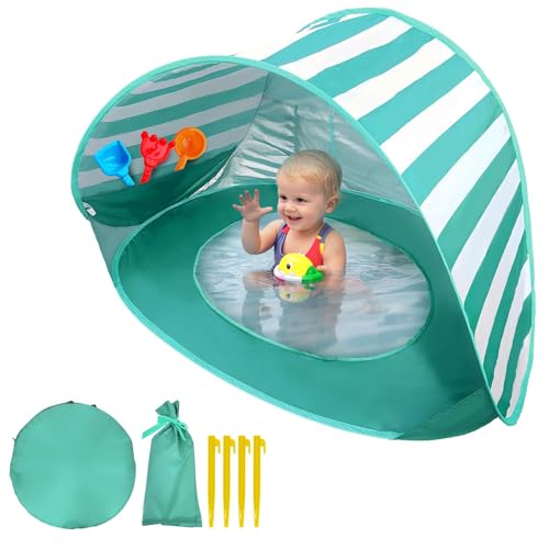 GAOXIAO Strandzelt Sonnenschutz Baby Uv Schutz 50, Tragbar Baby Strandmuschel Strandzelt Pop-up mit Pool UV-Schutz UPF 50+ Sun Shade Shelter für Kleinkinder Picknick Blue GAOXIAO Strandzelt Sonnenschutz Baby Uv Schutz 50, Tragbar Baby Strandmuschel Strandzelt Pop-up mit Pool UV-Schutz UPF 50+ Sun Shade Shelter für Kleinkinder Picknick Blue von GAOXIAO