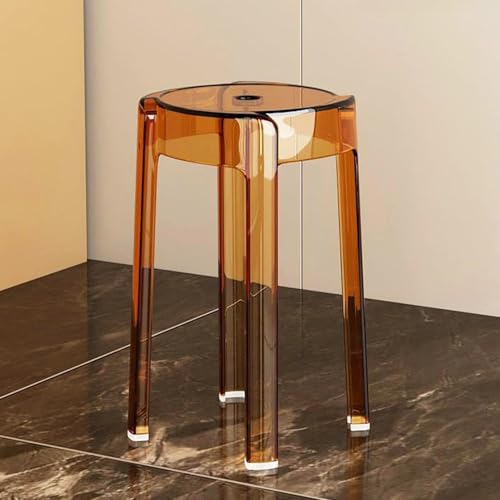 GAOXIAO Transparenter Stapelbarer Hocker für Drinnen und Bar, Acryl Café Stuhl Ersatz, Duschhocker wasserdichter für Badezimmer, Küche Schlafzimmer Familientreffen(Size:1pc,Color:D) von GAOXIAO