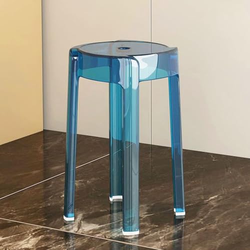 GAOXIAO Transparenter Stapelbarer Hocker für Drinnen und Bar, Acryl Café Stuhl Ersatz, Duschhocker wasserdichter für Badezimmer, Küche Schlafzimmer Familientreffen(Size:2pc,Color:E) von GAOXIAO