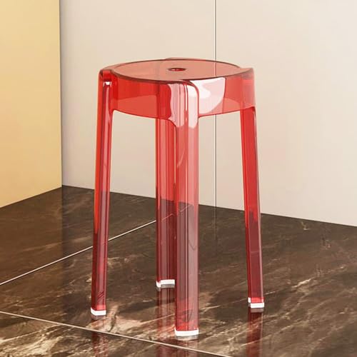GAOXIAO Transparenter Stapelbarer Hocker für Drinnen und Bar, Acryl Café Stuhl Ersatz, Duschhocker wasserdichter für Badezimmer, Küche Schlafzimmer Familientreffen(Size:2pc,Color:F) von GAOXIAO