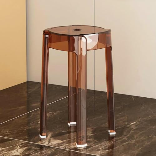 GAOXIAO Transparenter Stapelbarer Hocker für Drinnen und Bar, Acryl Café Stuhl Ersatz, Duschhocker wasserdichter für Badezimmer, Küche Schlafzimmer Familientreffen(Size:4pc,Color:C) von GAOXIAO