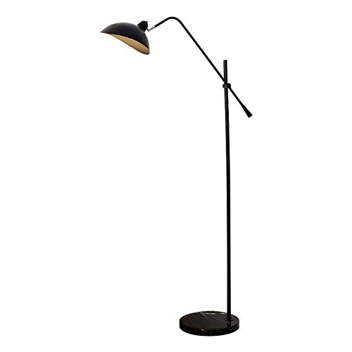 Postmodern Eisen Art Schwingarm Stehlampe,Luxus Design Persönlichkeit Licht Luxus LED Vertikal Chassis Fußboden Licht Zum Wohnzimmer,Schlafzimmer,Studie,Büro AA+ (Farbe : Schwarz) von JBKNAN