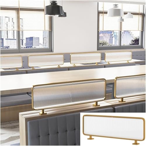 GAOXIONG Glastrennwand für Esszimmer und Büro, Sichtschutzplatte für Schreibtisch-Arbeitsplatte, Streifendesign in Gold, 50 x 70 cm von GAOXIONG