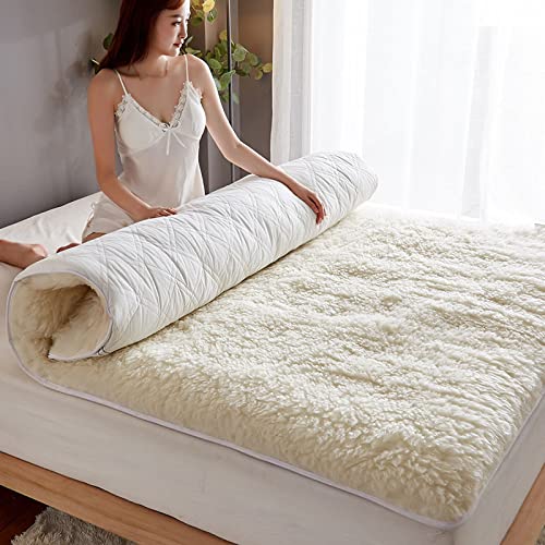 GAOYH Matratzenauflage aus Wollfleece, atmungsaktiv, Matratze aus Lammwolle, Matratze aus Reiner Wolle, einfach und doppelt dick faltbar, Matratze aus Lammsamt,180x200cm GAOYH Matratzenauflage aus Wollfleece, atmungsaktiv, Matratze aus Lammwolle, Matratze aus Reiner Wolle, einfach und doppelt dick faltbar, Matratze aus Lammsamt,180x200cm von GAOYH