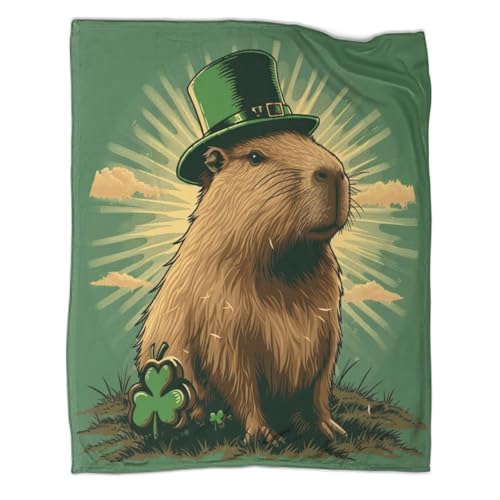 Capybara Kuscheldecke Stahl 3D Decke Microfaser Wohndecke Tagesdecke Fleece Weich Sanft Kuschelig Skandinavischer Warm Sofaüberwurf Kinder Fleecedecke von GAOYUCHUN