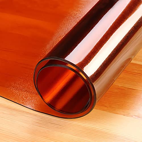 2mm Dick Transparente Tischdecken Tischfolie 120x160cm PVC Glasklar Folie Tischschutz Wasserdicht Tischschutzfolie Fettdicht,Für Esstisch Couchtisch Und Schreibtisch,Matte Texture Braun,Rechteck von GYUEZX