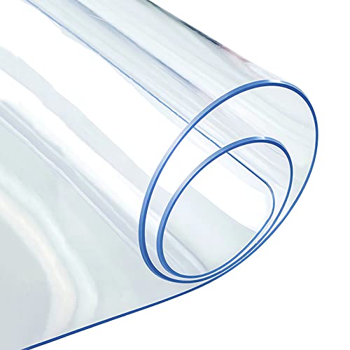 Transparente Tischfolie 2mm,Tischdecke mit Abgeschrägter Kante, Tischschutz,Pflegeleicht und Abwischbar,Schutztischdecke,PVC Folie für Tisch,Hochglanz Tischschutz für Ihren Tisch,105x200cm von GYUEZX