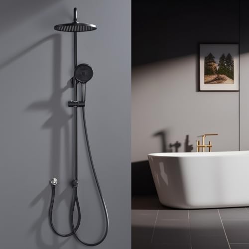 GAOZHI Regendusche ohne Armatur,Duschsäule ohne Armatur Duschsystem Duscharmatur Regendusche Duschkopf mit Schlauch und Duschkopf 26x26cm Duschstange Duschsäule mit Handbrause Schwarz GAOZHI Regendusche ohne Armatur,Duschsäule ohne Armatur Duschsystem Duscharmatur Regendusche Duschkopf mit Schlauch und Duschkopf 26x26cm Duschstange Duschsäule mit Handbrause Schwarz von GAOZHI
