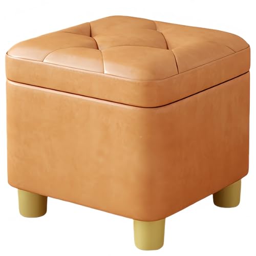 GAOZITAIGZ Kleiner Fußhocker Ottomane Mit Stauraum Sitzfläche Fußhocker Aufbewahrungsbox Schuhe Wickelhocker Holzhocker Für Wohnzimmer Schlafzimmer Eingangsbereich A,32 x 32 x 27cm von GAOZITAIGZ