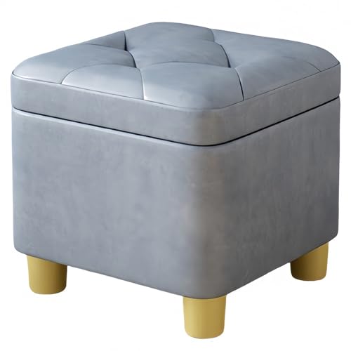 GAOZITAIGZ Kleiner Fußhocker Ottomane Mit Stauraum Sitzfläche Fußhocker Aufbewahrungsbox Schuhe Wickelhocker Holzhocker Für Wohnzimmer Schlafzimmer Eingangsbereich B,32 x 32 x 27cm von GAOZITAIGZ