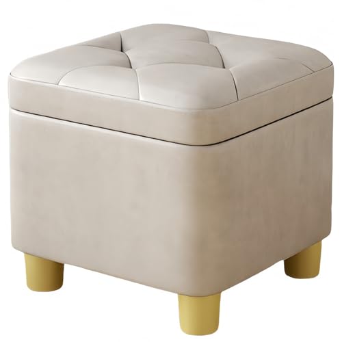 GAOZITAIGZ Kleiner Fußhocker Ottomane Mit Stauraum Sitzfläche Fußhocker Aufbewahrungsbox Schuhe Wickelhocker Holzhocker Für Wohnzimmer Schlafzimmer Eingangsbereich C,32 x 32 x 27cm von GAOZITAIGZ