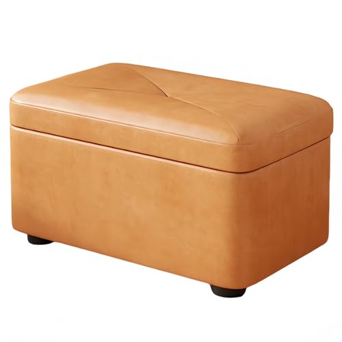 GAOZITAIGZ Ottomane Aufbewahrungsbox Mit 4 Holzbeinen Pouffe Fußhocker Starker Hölzerner Wohnzimmer-Fußhocker Spielzeugtruhe Kleiner Fußhocker A,40 x 26 x 23 cm von GAOZITAIGZ