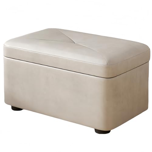 GAOZITAIGZ Ottomane Aufbewahrungsbox Mit 4 Holzbeinen Pouffe Fußhocker Starker Hölzerner Wohnzimmer-Fußhocker Spielzeugtruhe Kleiner Fußhocker B,40 x 26 x 23 cm von GAOZITAIGZ
