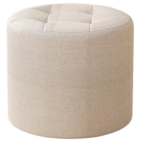 GAOZITAIGZ Pouffe Fußhocker Kleiner Fußhocker Sofahocker Mit Baumwoll- Und Leinenstoff Ankleidehocker Für Schlafzimmer Wechselschuh-Fußstütze Für Wohnzimmer B,32 x 32 x 28 cm von GAOZITAIGZ