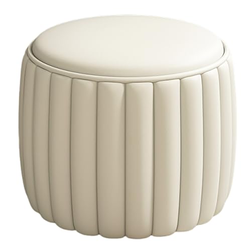 GAOZITAIGZ Runder Pouf-Fußhocker Leder-Pouffe Fußhocker Niedriger Hocker Sofahocker Bodenstuhl Fußstütze Für Wohnzimmer Schlafzimmer Kinderzimmer Und Hochzeit C,30 x 30 x 30 cm von GAOZITAIGZ