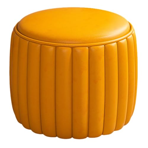 GAOZITAIGZ Runder Pouf-Fußhocker Leder-Pouffe Fußhocker Niedriger Hocker Sofahocker Bodenstuhl Fußstütze Für Wohnzimmer Schlafzimmer Kinderzimmer Und Hochzeit E,30 x 30 x 30 cm von GAOZITAIGZ